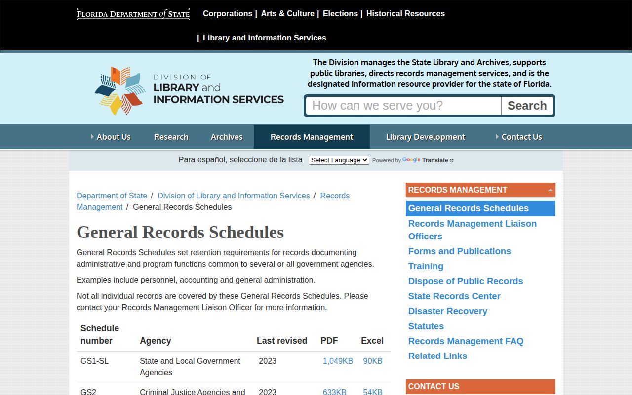 Florida retention schedules for old Indian River County booking records