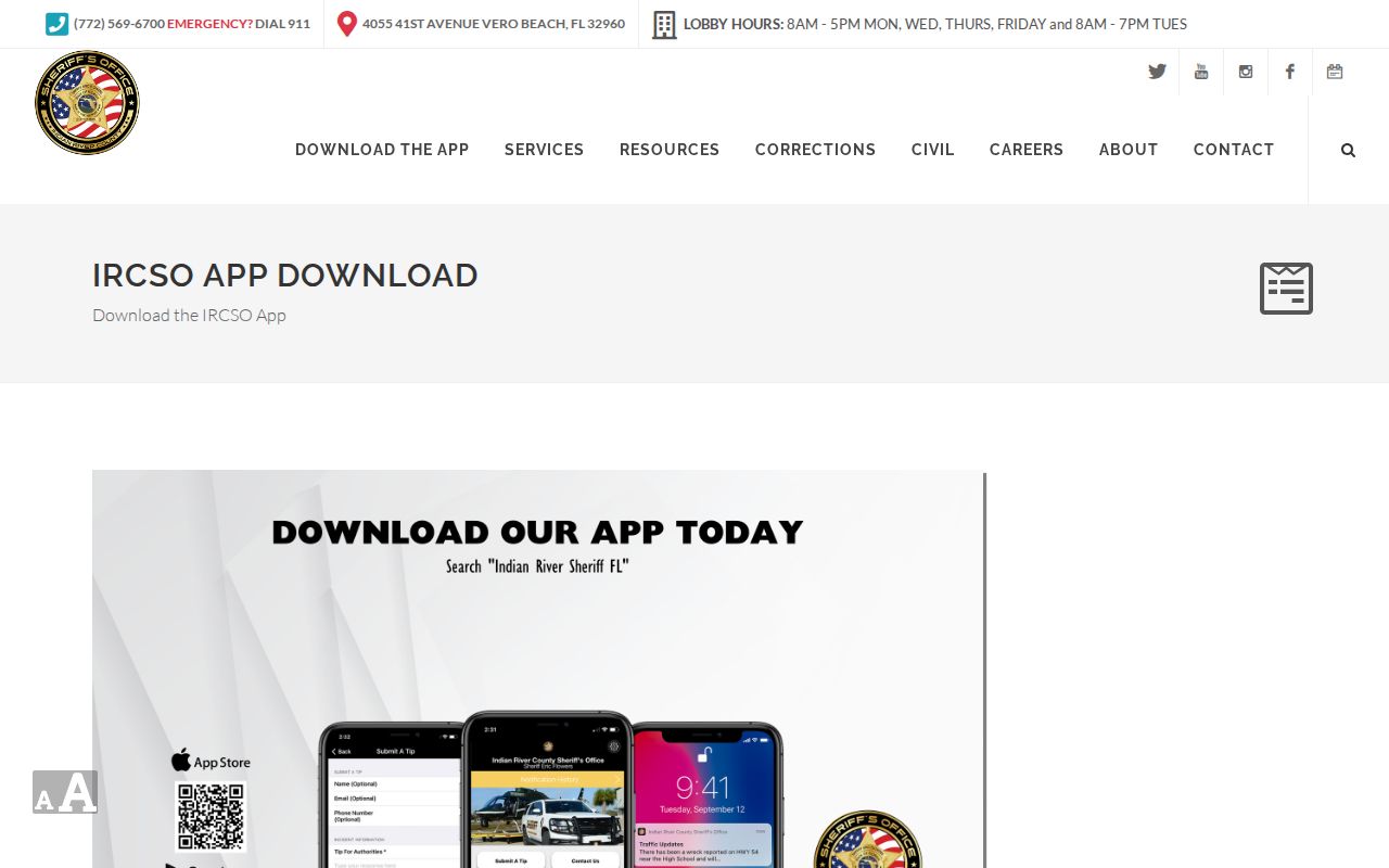 Indian River County Sheriff app news and wanted tip access